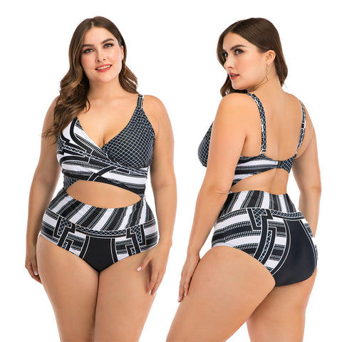 One-piece Plus Fertilizer Plus Fat Woman Swimsuit Big Cup