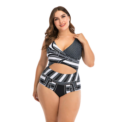 One-piece Plus Fertilizer Plus Fat Woman Swimsuit Big Cup